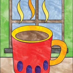Painted Paper collage - Cup of Cocoa