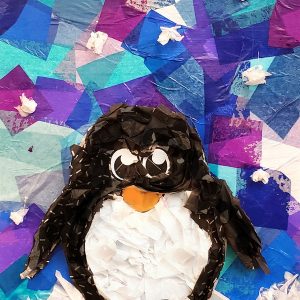 Grumpy Tissue Paper Penguin