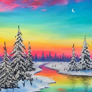 Guided Painting: Snowy Sunset